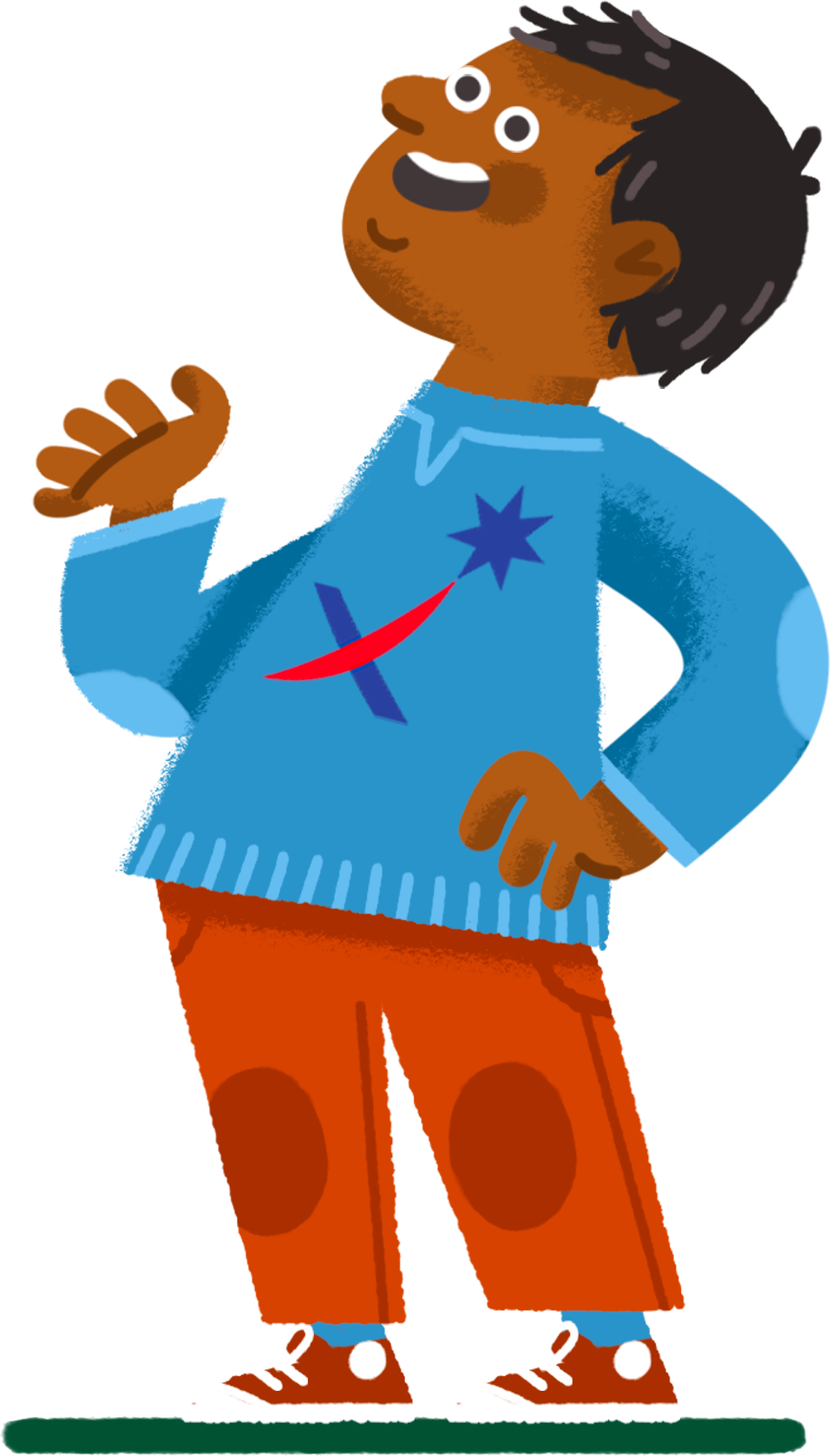 immagine bambino con maglietta blu